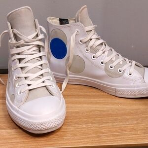 Converse Chuck Taylor II White Mesh Polka Dot High Top Sneaker W11 M9 Rare